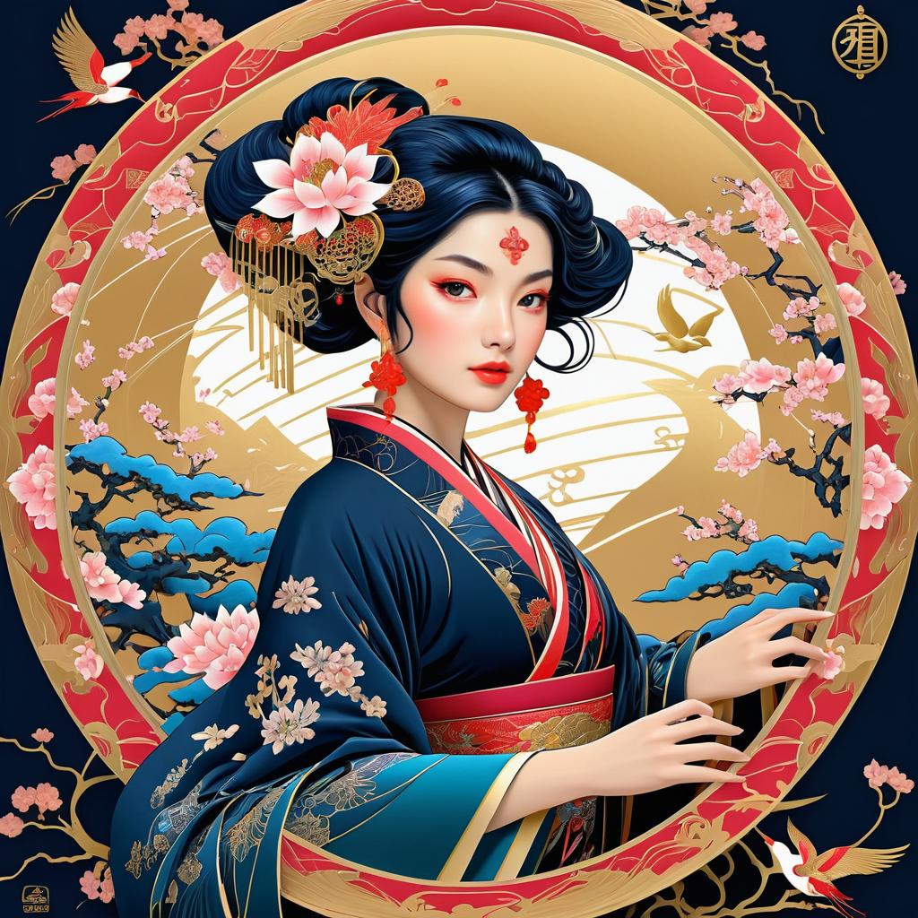 Oriental Beauty in Art Nouveau Style