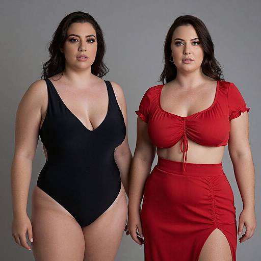 Confident Plus-Size Women in Stylish Outfits