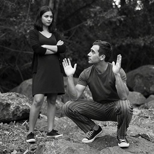 Intense Focus in a Forest Encounter