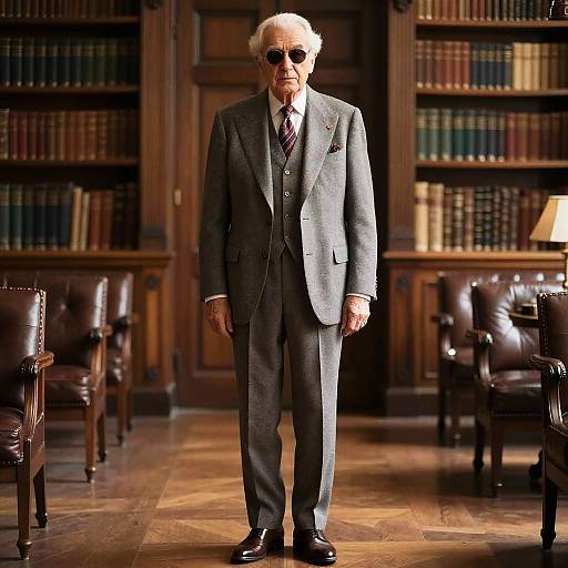 Elderly Gentleman in Tailored Suits