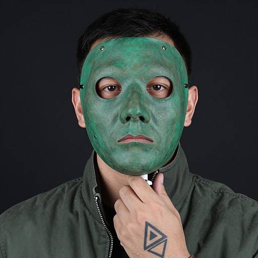 Mysterious Man in Green Mask