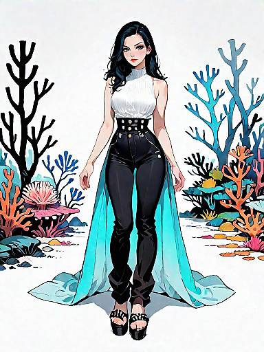 Minimalist Chic Coral Jumpsuit Portrait