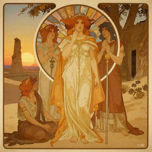 Sunset Desert Ruins Mystics