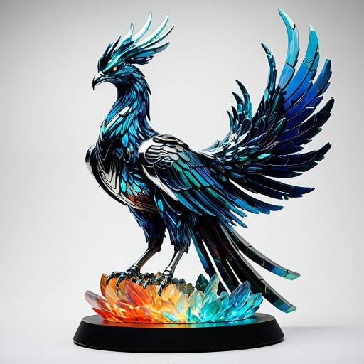 Futuristic Cyberorganic Phoenix Sculpture