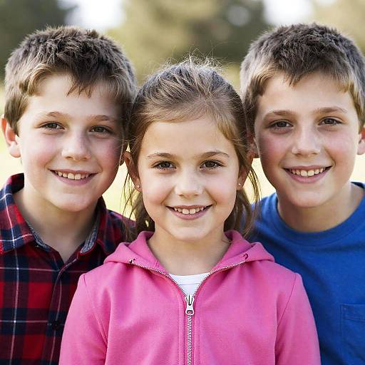 Joyful Outdoor Portrait of Three Children