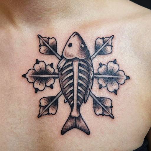 Minimalistic Fishbone Tattoo Design