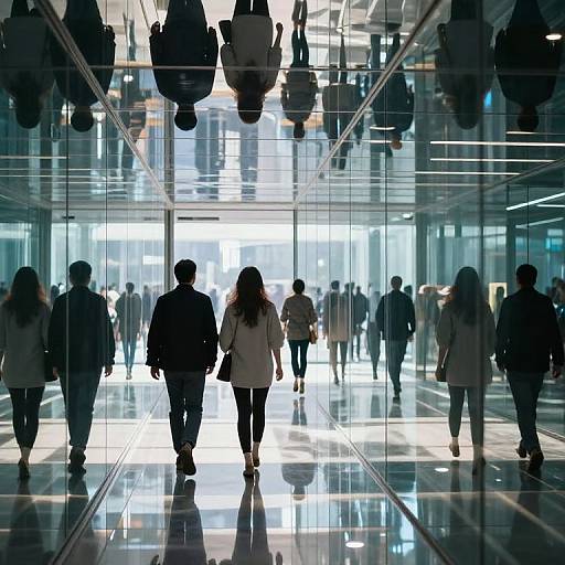 Futuristic Mirrored Corridor Walk