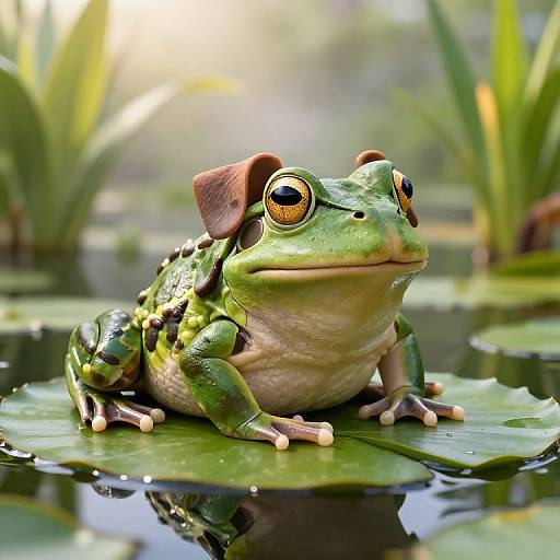 Frog-Dog Hybrid on Lily Pad