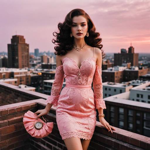 Film Noir Hourglass Woman in Barbie Fashion