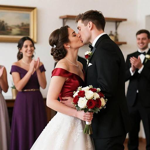 Enchanting Wedding Kiss Moment Captured