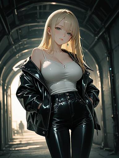 Edgy Fashion Portrait in Urban Setting