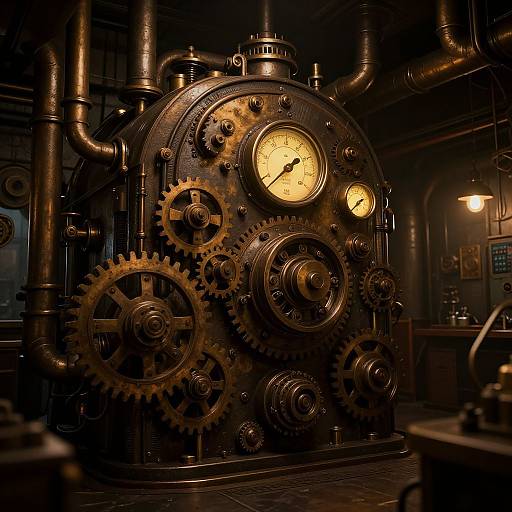Intricate Steampunk Machine Room