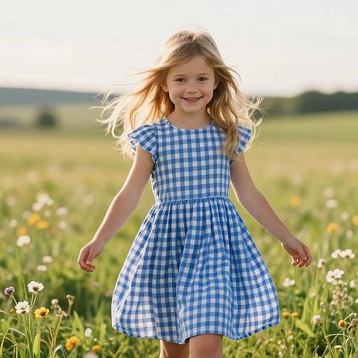 Blonde Girl in Sunny Meadow