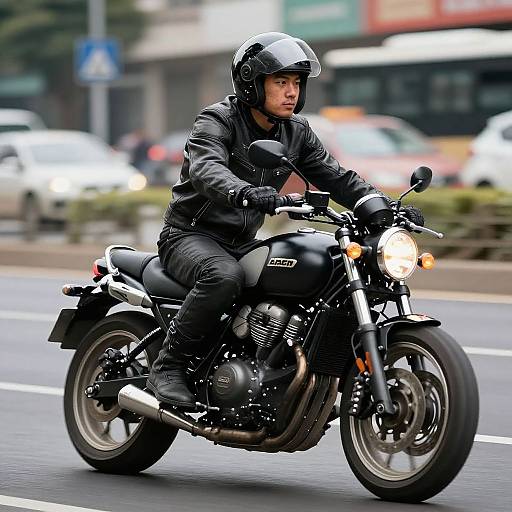 Photorealistic Biker on Motorcycle Ride