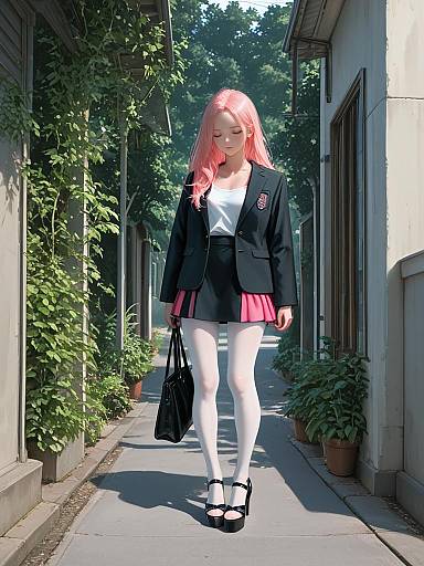 Contemporary Street Style Pink Mini Skirt