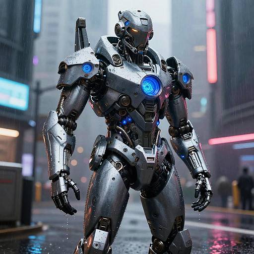 Futuristic Soldier in Neon Cyberpunk