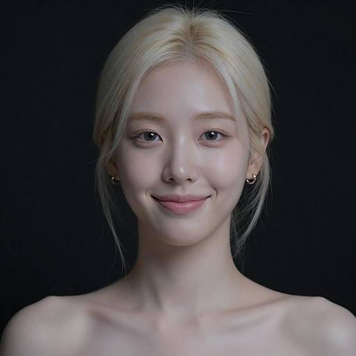 Cold-lit Photorealistic Korean Woman Portrait