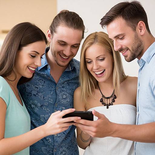 Friends Laughing Over Smartphone