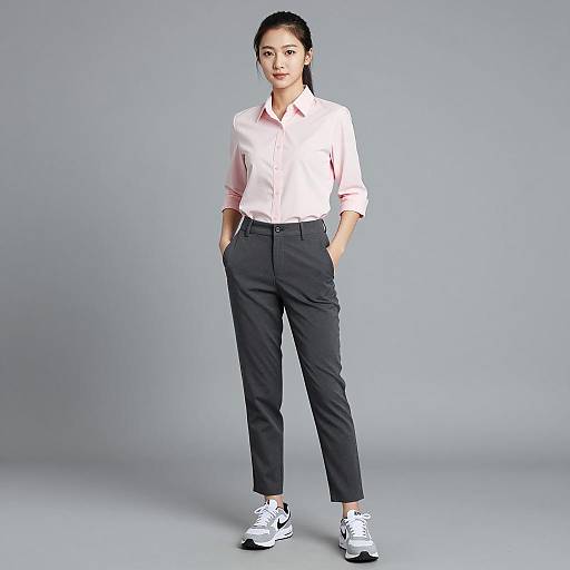 Young Asian Woman in Smart Casual Outfit