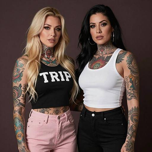 Tattooed Women in Urban Style