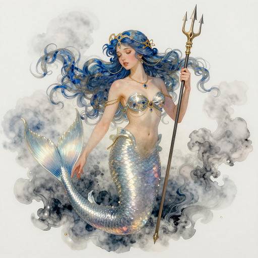 Mystical Mermaid in Liquid Silver