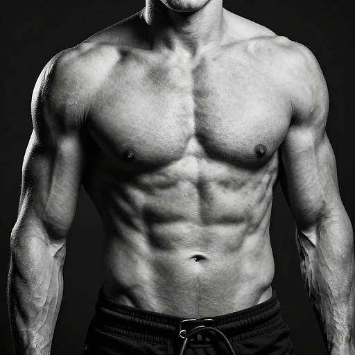 Black and White Muscular Figure Photo