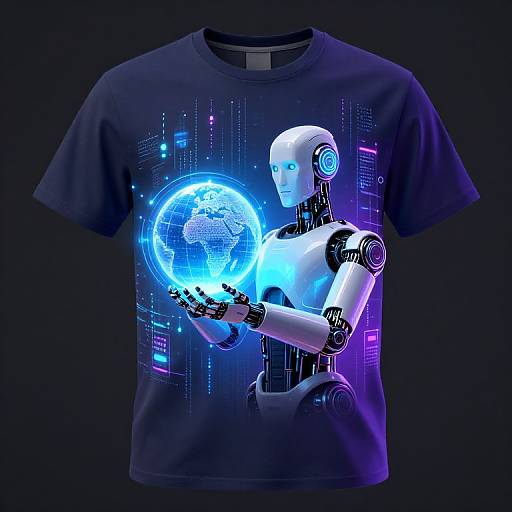 Futuristic Humanoid Robot T-Shirt Design