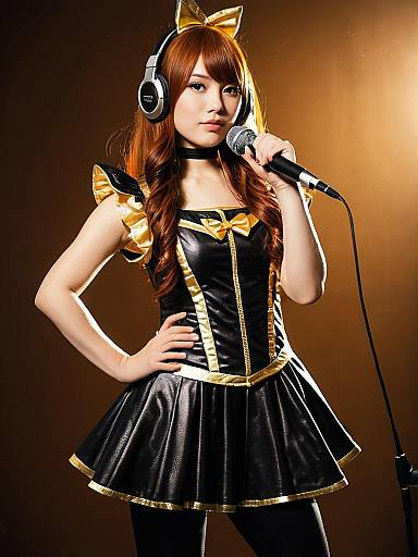 Full-Body Pop Star Performance Cosplay Photo