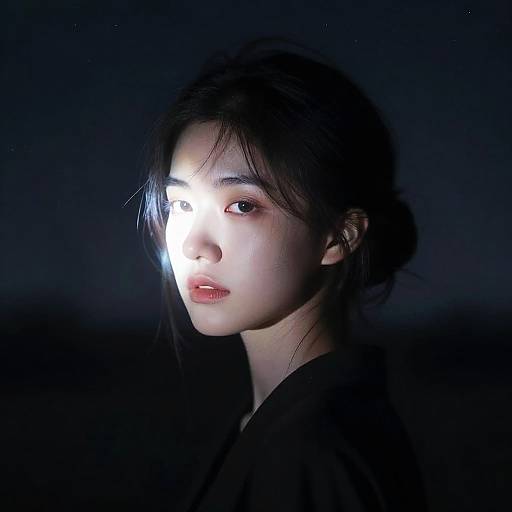 Ethereal Portrait of Woman with Light