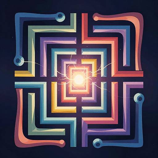 Abstract Colorful Geometric Maze