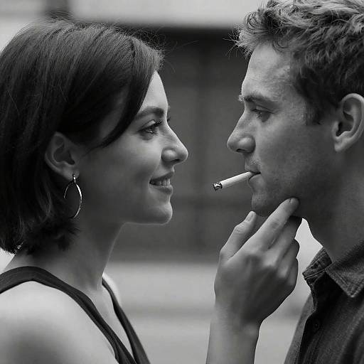 Close-Up B&W Portrait of a Couple