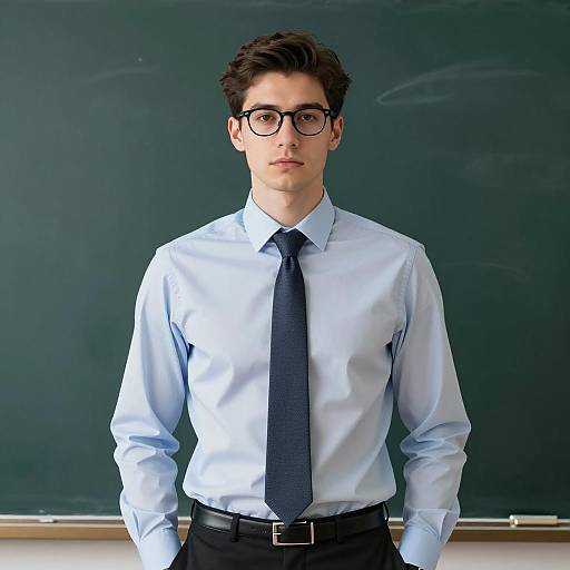 Young Male Teacher in Professional Attire