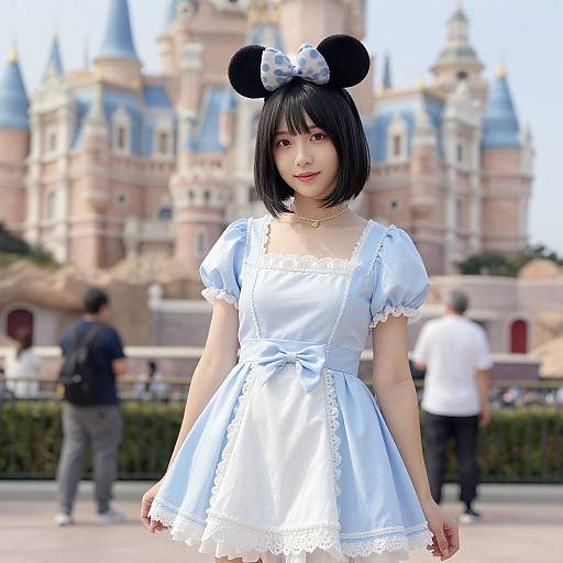 Realistic Solo Girl in Disney Costume