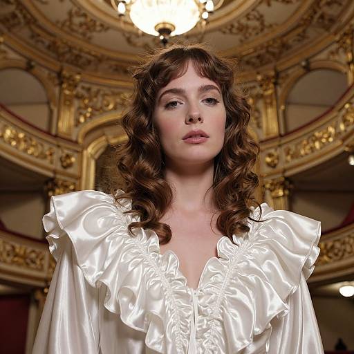 Elegant Pierrot in Vintage Opera House