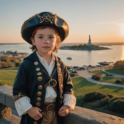 Hyper-Realistic Pirate Portrait with Statue Hyper-Realistic Pirate Portrait with Statue