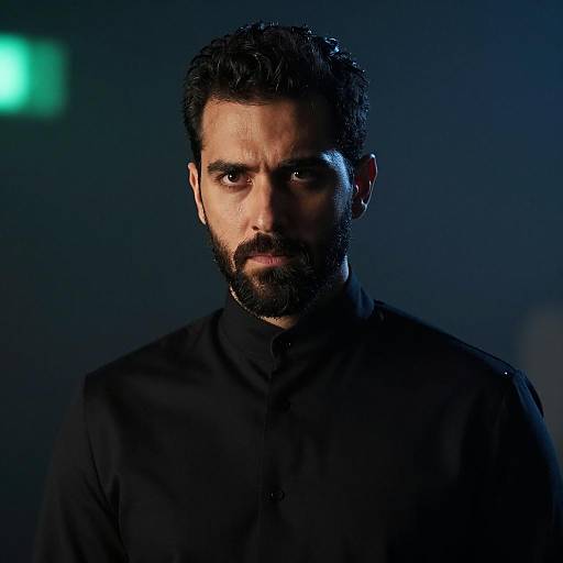 Mysterious Bearded Man in Dim Light