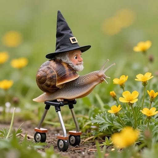 Elderly Snail Wizard on Stilts