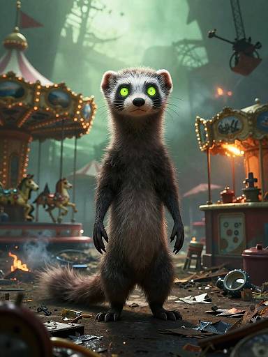 Spooky Ferret in Ruined Carnival