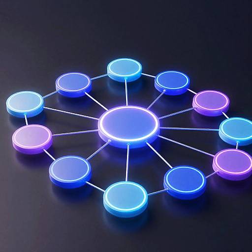 Futuristic Neon Data Flow Diagram