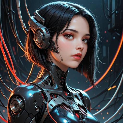 Futuristic Female Cyborg Portrait