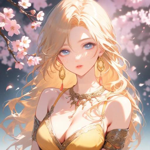 Elegant Girl with Jewelry in Bloom
