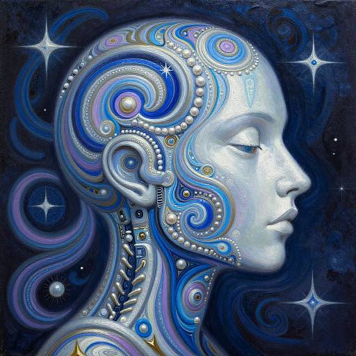 Celestial Robotic Abstract Portrait