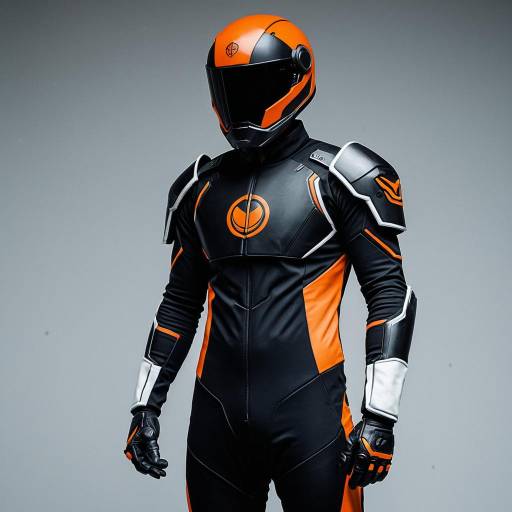 Futuristic Black and Orange Cosplay Costume