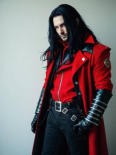 Man in Vincent Valentine Cosplay Costume