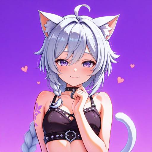 Aether-Inspired Girl with Cat Features