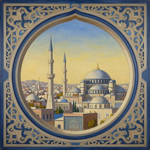 Modern Islamic Geometric Cityscape Art