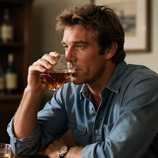 Steve McQueen Drinking Bourbon Realistic