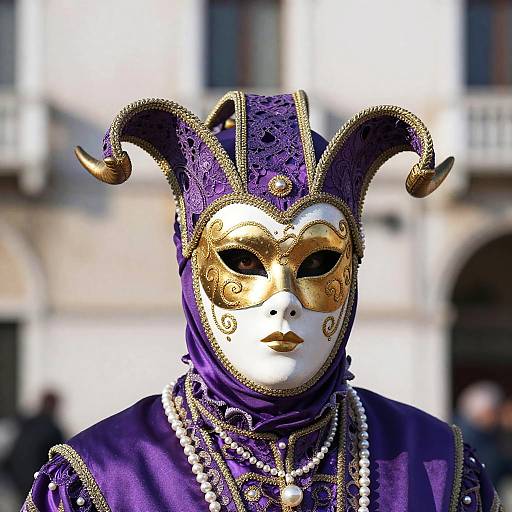 Venetian Masquerade Performer in Purple