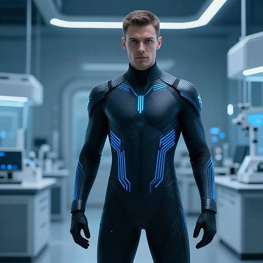 Matte Black Sci-Fi Armor Suit