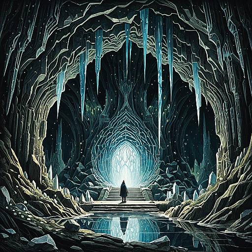 Fantasy Portal in Underground Crystal Cavern